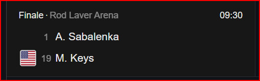 Tennis.  Finale Open d’Australie 25 (f): Ce samedi matin, la 1ère face à la 14e (WTA) Tennis.  Finale Open d’Australie 25 (f): Ce samedi matin, la 1ère face à la 14e (WTA)