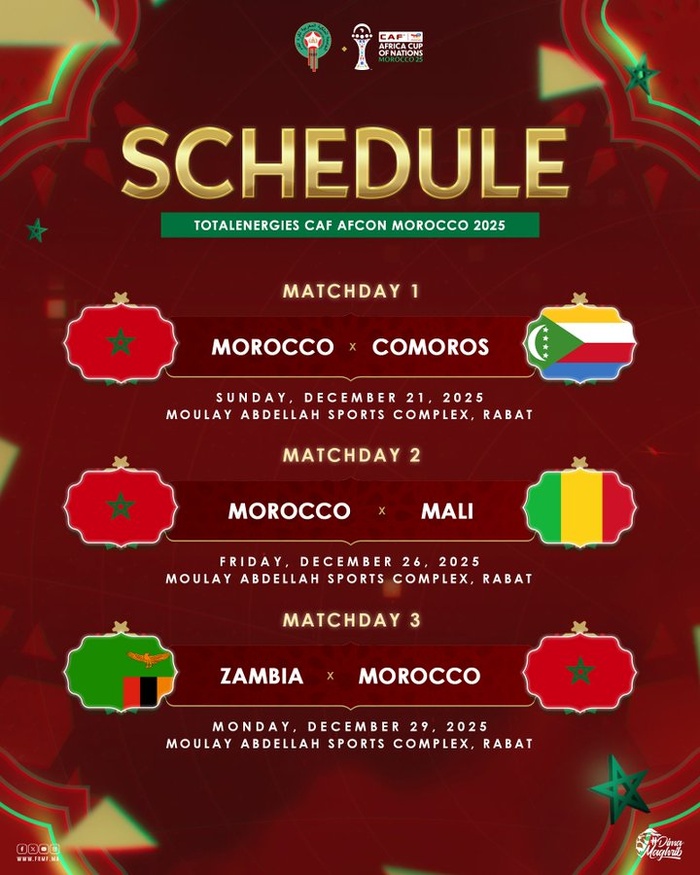 CAN Maroc 25 : Les Lions de l’Atlas au Complexe Sportif Moulay Abdellah en phase de poules CAN Maroc 25 : Les Lions de l’Atlas au Complexe Sportif Moulay Abdellah en phase de poules