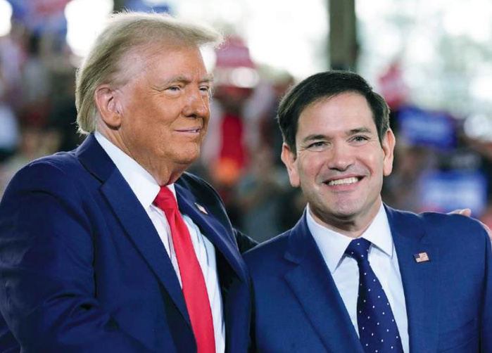 Donald Trump et son nouveau Secrétaire d’État, Marco Rubio. Donald Trump et son nouveau Secrétaire d’État, Marco Rubio.