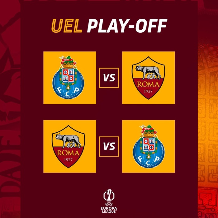 Europa League : Porto - Roma, l’affiche des barrages ! Europa League : Porto - Roma, l’affiche des barrages !