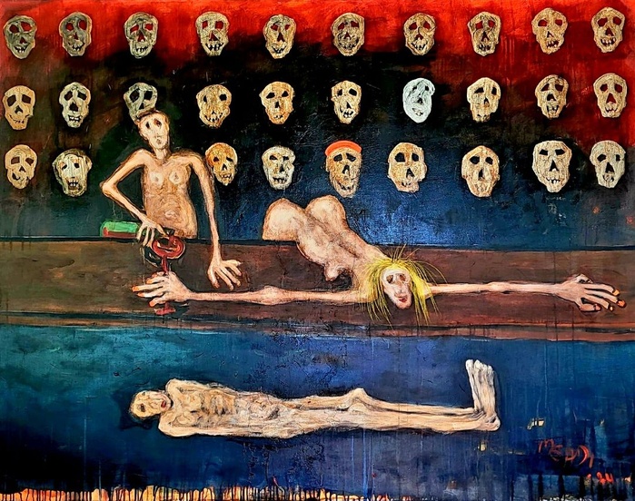 Abdellatif Mehdi. Sans titre, huile sur toile, 2024. Abdellatif Mehdi. Sans titre, huile sur toile, 2024.