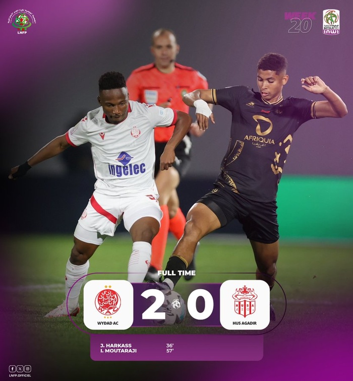 Botola D1: Victorieux, le Wydad s’approche du podium Botola D1: Victorieux, le Wydad s’approche du podium