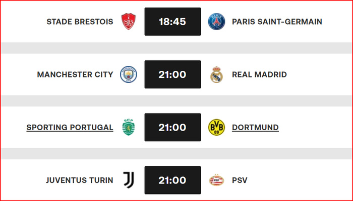 Barrages LDC: City - Real la grande affiche de la soirée ! Brest-PSG en lever de rideau Barrages LDC: City - Real la grande affiche de la soirée ! Brest-PSG en lever de rideau