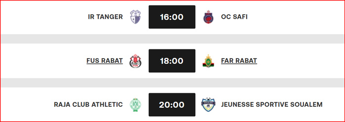 Botola D1/J21: Trois chocs ce samedi Botola D1/J21: Trois chocs ce samedi