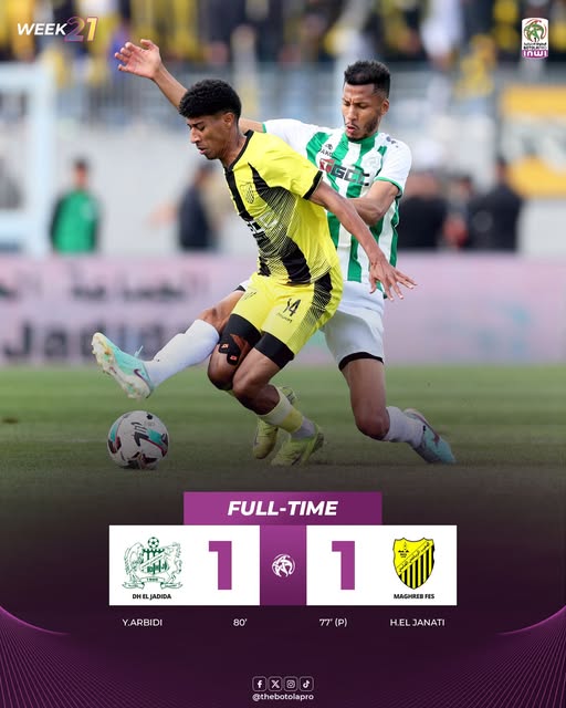 Botola D1: Score de parité entre le DHJ et le MAS Botola D1: Score de parité entre le DHJ et le MAS