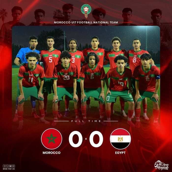 Prépa. CAN U17 Maroc 25: Le Maroc et l’Egypte se neutralisent Prépa. CAN U17 Maroc 25: Le Maroc et l’Egypte se neutralisent