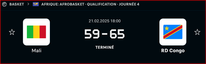 Qualifs. Afrobasket 25 : L'équipe nationale s’incline en ouverture Qualifs. Afrobasket 25 : L'équipe nationale s’incline en ouverture