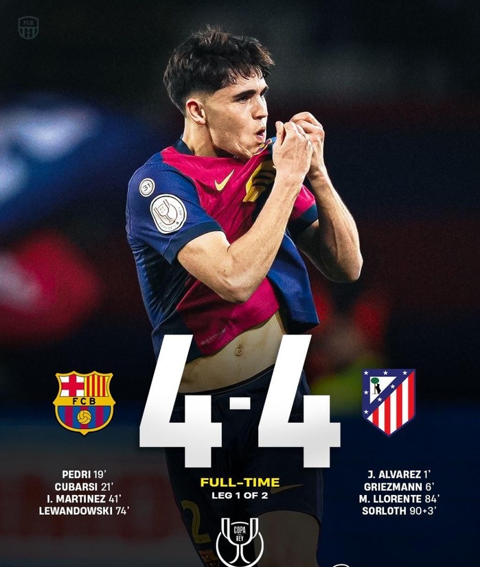 Copa del Rey/Demi-finale : Opportuniste, l’Atlético punit le Barça trop suffisant ! Copa del Rey/Demi-finale : Opportuniste, l’Atlético punit le Barça trop suffisant !
