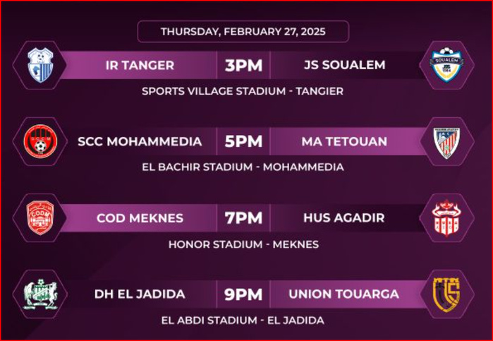 Botola D1/ J23 (acte 1) : SCCM-MAT, le choc de ce jeudi ! Botola D1/ J23 (acte 1) : SCCM-MAT, le choc de ce jeudi !