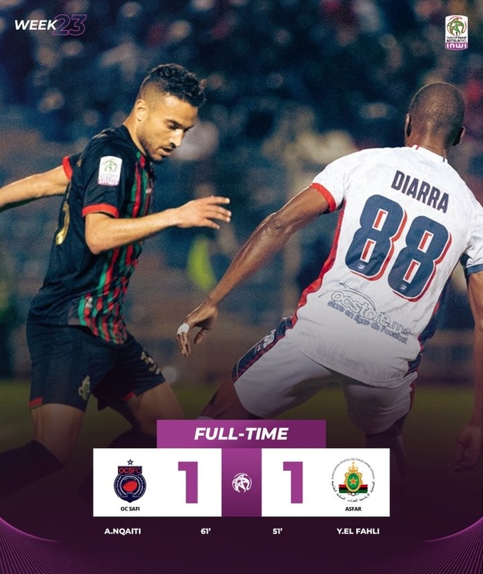 Botola D1 / OCS-AS FAR: Un tout petit point de plus au compteur général ! Botola D1 / OCS-AS FAR: Un tout petit point de plus au compteur général !