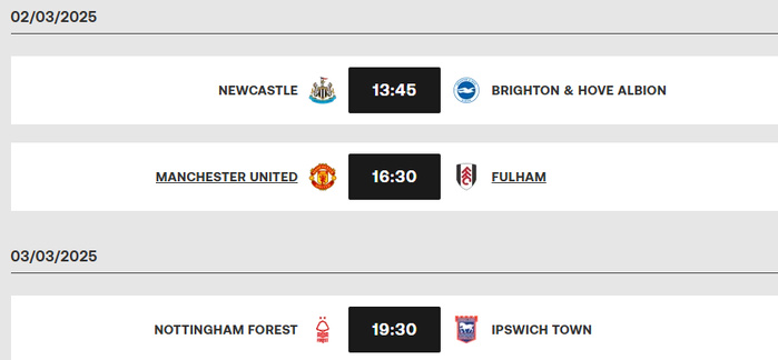   FA Cup / Huitièmes de finale: Résultats et programmes