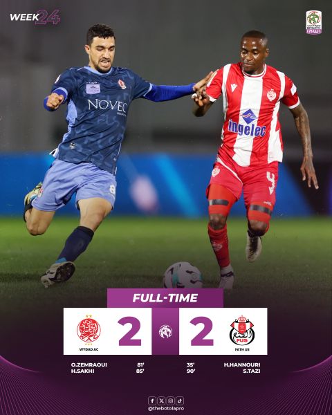 Botola D1/J24: Le WAC concède le nul face au FUS Botola D1/J24: Le WAC concède le nul face au FUS