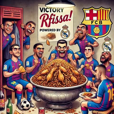 Article satirique: Barcelone écrase le Real Madrid... grâce à une "couscoussière de Rfissa" ! Article satirique: Barcelone écrase le Real Madrid... grâce à une "couscoussière de Rfissa" !