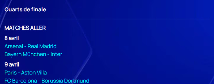 LDC: Real-PSG et Barça-Bayern, duels possibles en demi-finales ! LDC: Real-PSG et Barça-Bayern, duels possibles en demi-finales !
