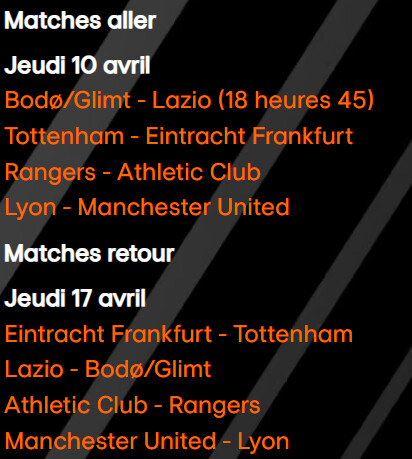 Europa League : Le tableau final avec 4 Marocains en quart Europa League : Le tableau final avec 4 Marocains en quart