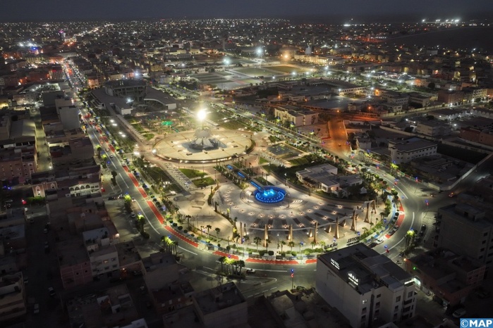 Place Oum Saad, La ville de Laâyoune, Sahara marocain.