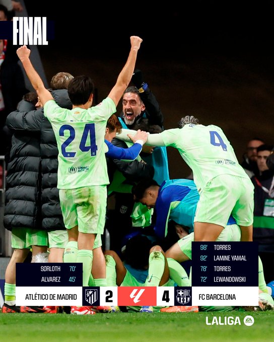 Liga : Remontada catalane à Madrid ! Liga : Remontada catalane à Madrid !