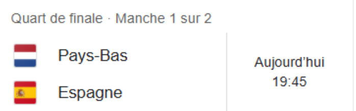 ¼ de finale de LDN de l’UEFA: Pays-Bas vs Espagne et Italie vs Allemagne, les grandes affiches de la soirée. ¼ de finale de LDN de l’UEFA: Pays-Bas vs Espagne et Italie vs Allemagne, les grandes affiches de la soirée.