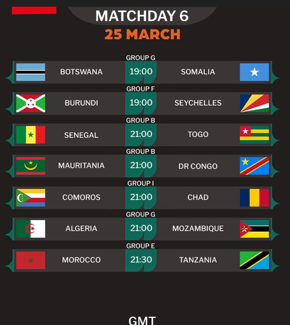 Q. CDM 26 (Afrique) / Mardi : Situations et programme Q. CDM 26 (Afrique) / Mardi : Situations et programme