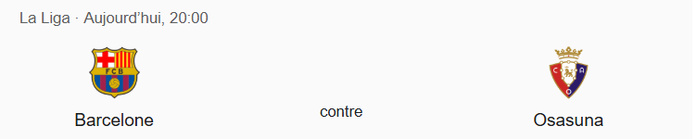 Liga / MAJ de la J27 : Barcelone-Osasuna, ce soir Liga / MAJ de la J27 : Barcelone-Osasuna, ce soir