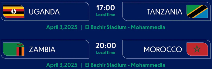 CAN U17/ Programme de la journée CAN U17/ Programme de la journée