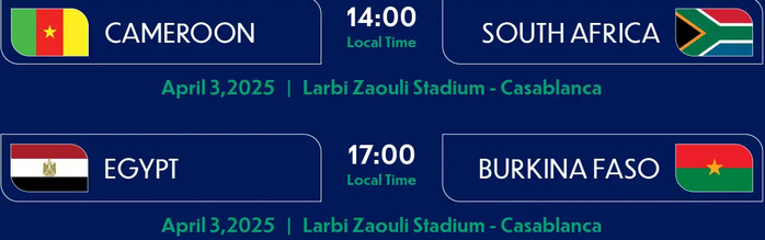 CAN U17/ Programme de la journée CAN U17/ Programme de la journée