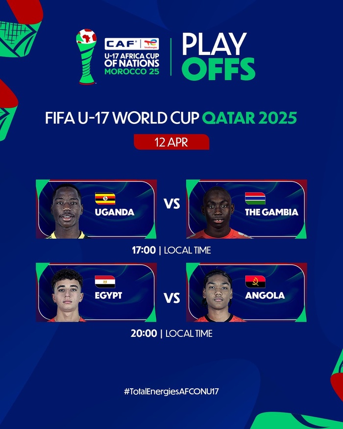 CAN U17 : Deux barrages menant à la CDM au programme d'aujourd'hui CAN U17 : Deux barrages menant à la CDM au programme d'aujourd'hui