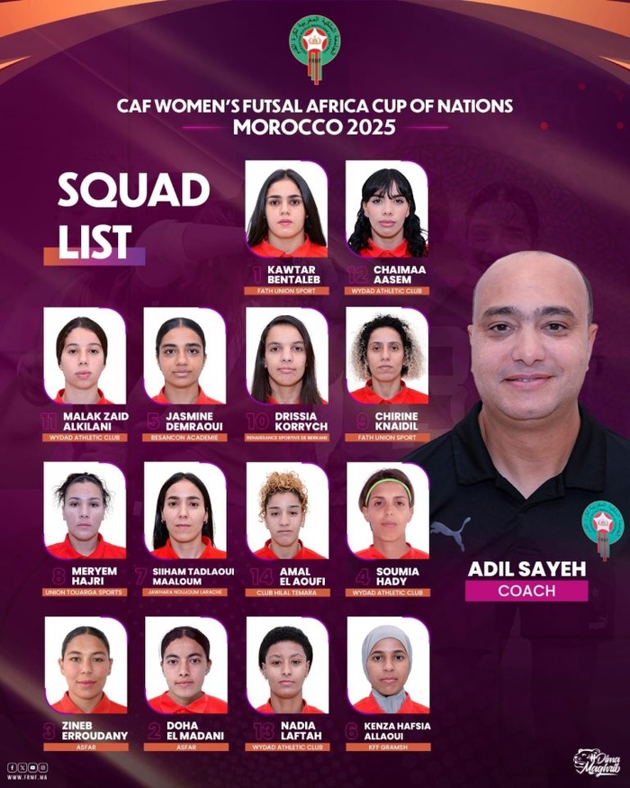CAN Futsal (F) Maroc 25 : La liste des Lionnes dévoilée CAN Futsal (F) Maroc 25 : La liste des Lionnes dévoilée