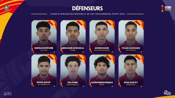 CAN U20 Egypte 25 : La liste finale des Lionceaux convoqués dévoilée CAN U20 Egypte 25 : La liste finale des Lionceaux convoqués dévoilée