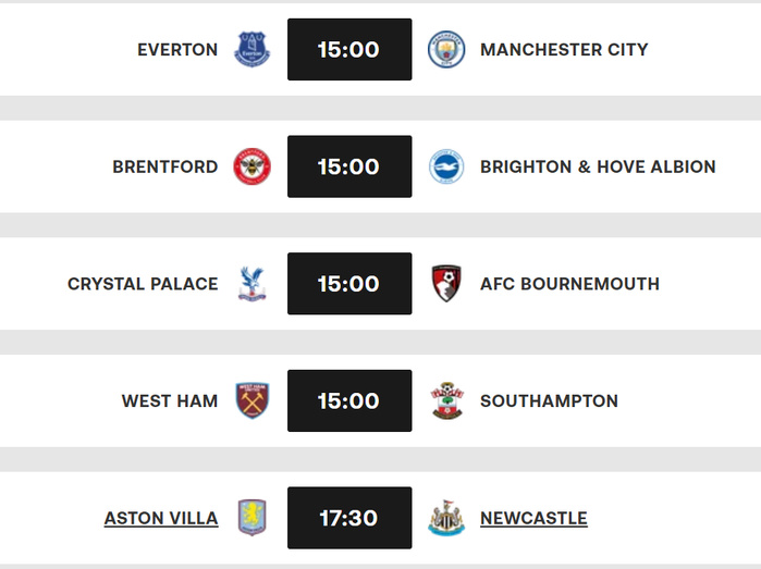 Premier League. J33 :  le City à Liverpool pour affronter … Everton !