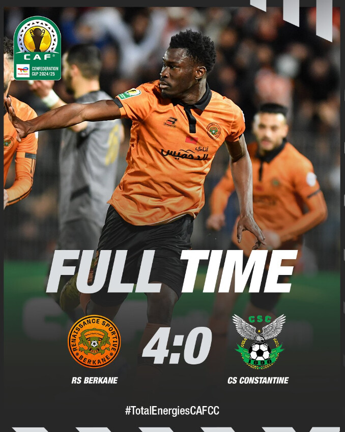 ½ Finale. CCAF : RS. Berkane humilie CS. Constantine et le président de la FAF ! ½ Finale. CCAF : RS. Berkane humilie CS. Constantine et le président de la FAF !