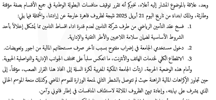 FRMBB / Urgent: « Gel immédiat et provisoire des activités de toutes les divisions et catégories du championnat national de basketball » ! FRMBB / Urgent: « Gel immédiat et provisoire des activités de toutes les divisions et catégories du championnat national de basketball » !