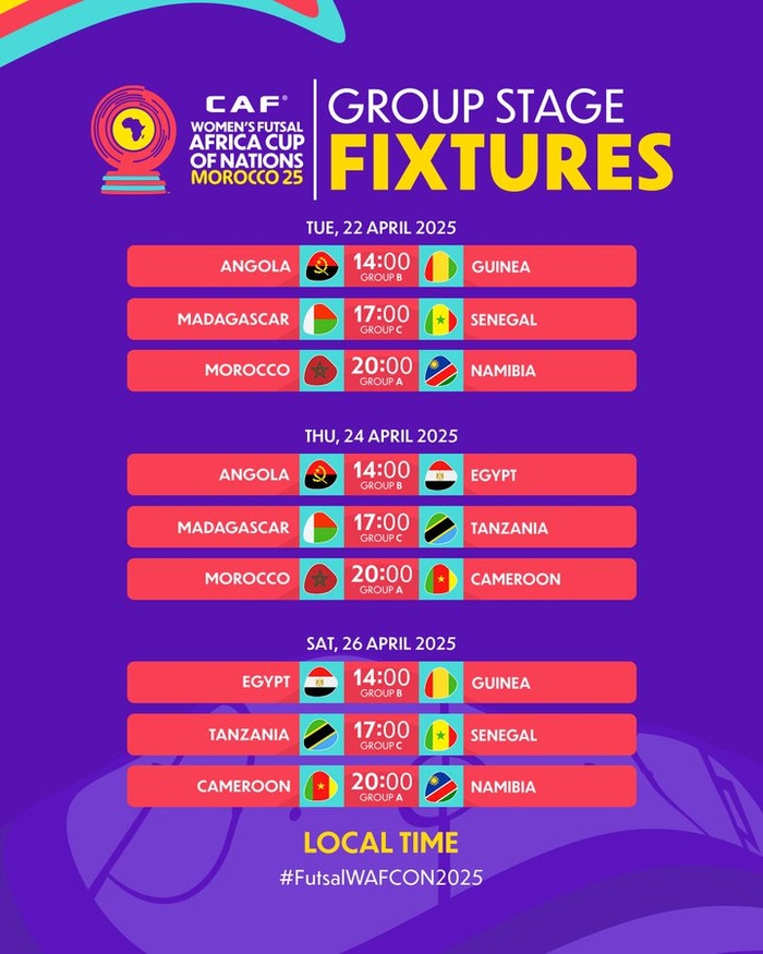 CAN Futsal (f) : Ce mardi est jour d’ouverture CAN Futsal (f) : Ce mardi est jour d’ouverture