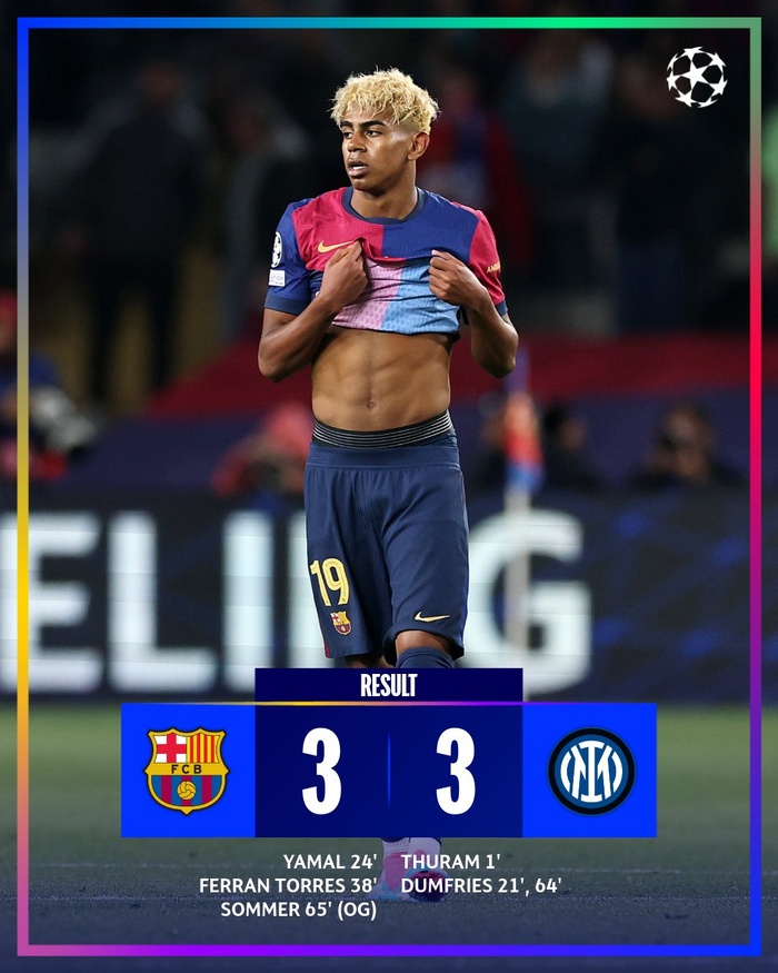 ½ LDC UEFA : Le Barça et l’Inter referont le match pour la qualification !