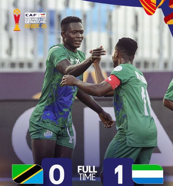 CAN U20 Egypte 25 : La Sierra Leone s’offre la Tanzanie et la première place du groupe A CAN U20 Egypte 25 : La Sierra Leone s’offre la Tanzanie et la première place du groupe A