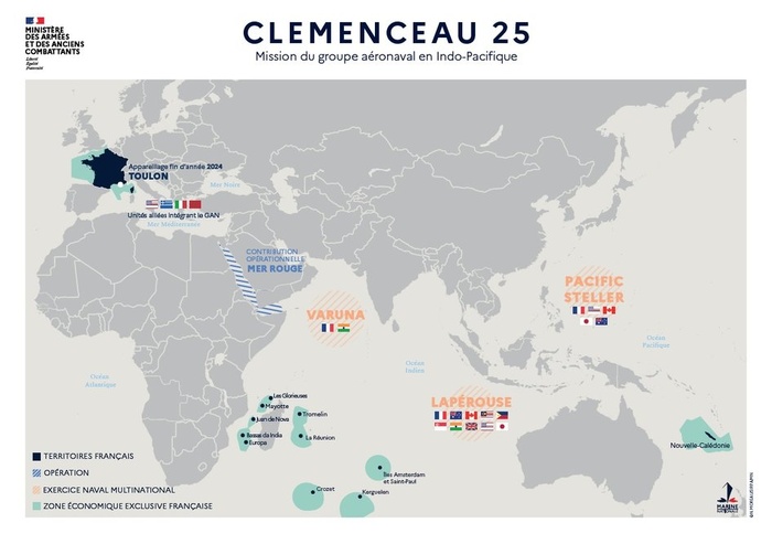 “Clémenceau 25” : la Marine française publie une carte intégrale du Royaume