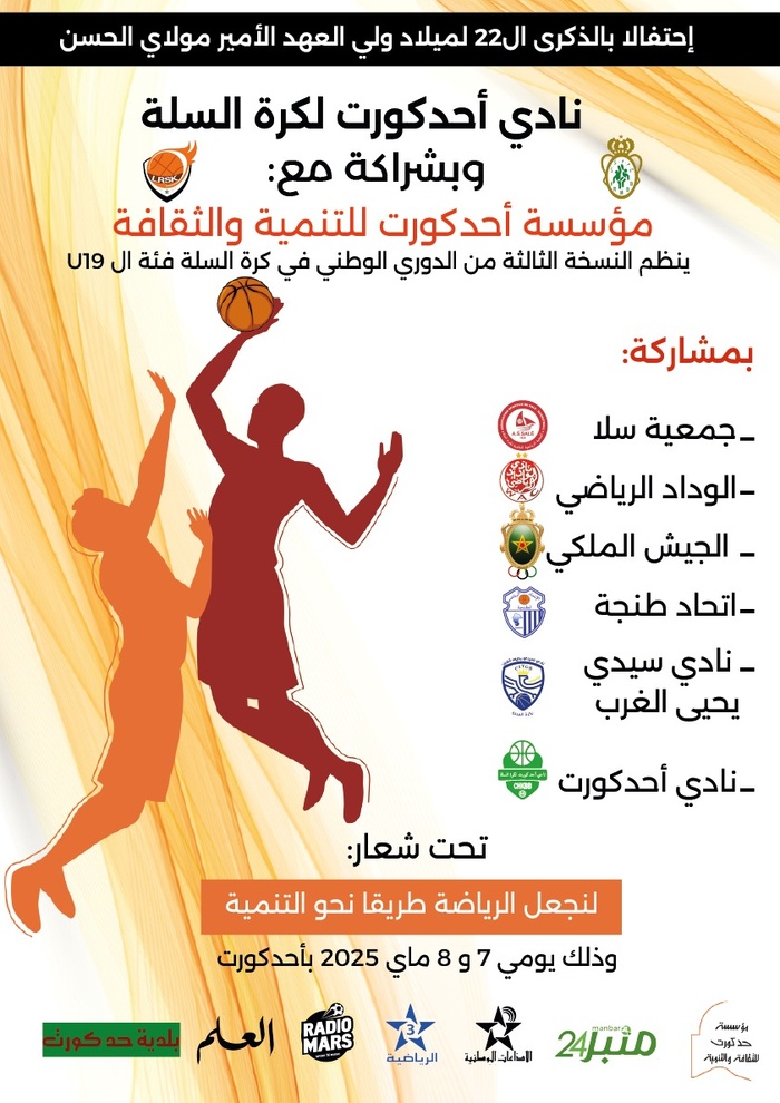 Tournoi Moulay El Hassan de basket-ball à Had Kourt : Une participation nationale de haut niveau des U19 Tournoi Moulay El Hassan de basket-ball à Had Kourt : Une participation nationale de haut niveau des U19
