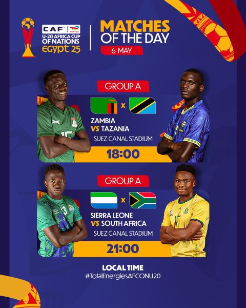 CAN U20 Egypte 25/ Groupe A : le programme d'aujourd'hui CAN U20 Egypte 25/ Groupe A : le programme d'aujourd'hui