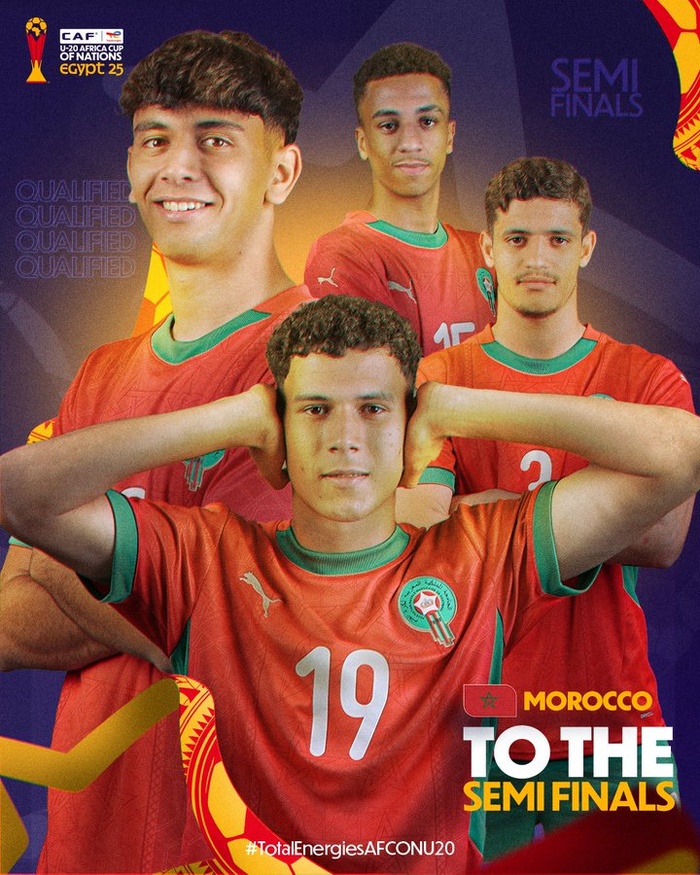 CAN U20 : Le Maroc demi-finaliste de la CAN et qualifié pour la CDM Chili 25 CAN U20 : Le Maroc demi-finaliste de la CAN et qualifié pour la CDM Chili 25