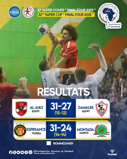 Handball africain / 32ème Supercoupe des clubs : Mountada Derb Sultan s’incline en demi-finale Handball africain / 32ème Supercoupe des clubs : Mountada Derb Sultan s’incline en demi-finale