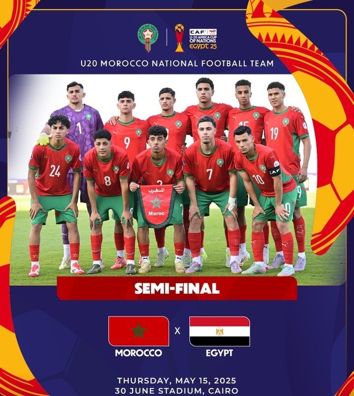 CAN U20 / Jour de la demi-finale ‘’Egypte - Maroc’’ : Horaire ? Chaînes ?