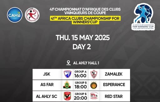 Handball africain. 41e CACVC : Ce jeudi, Wydad Smara vs M. Derb Sultan et FAR vs Espérance Handball africain. 41e CACVC : Ce jeudi, Wydad Smara vs M. Derb Sultan et FAR vs Espérance