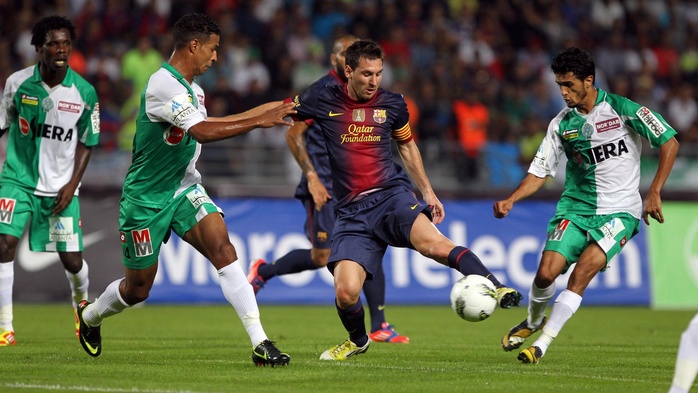 Photo archive : match amical entre le Raja et le FC Barcelone à Casablanca, le 28 juillet 2012.