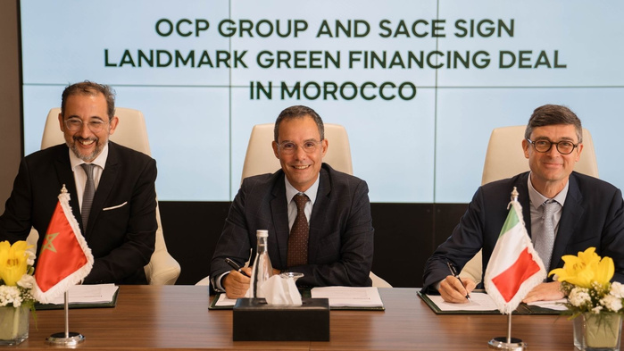 Maroc-Italie : le Groupe OCP et SACE signent un accord majeur de financement vert de 365 M€ Maroc-Italie : le Groupe OCP et SACE signent un accord majeur de financement vert de 365 M€