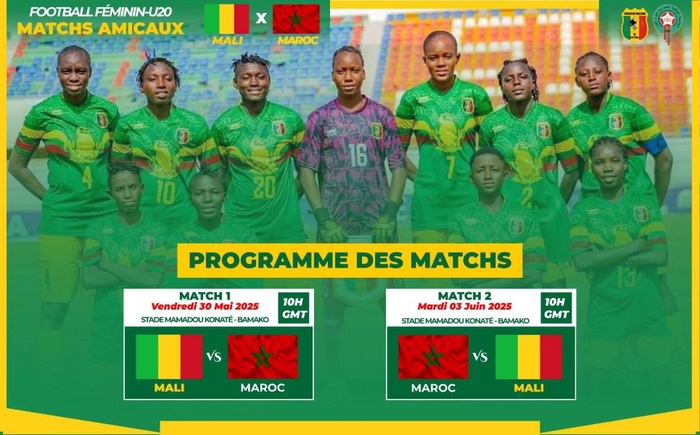 Prépa. Equipe nationale (f) U20 : Mali vs Maroc à Bamako ce vendredi Prépa. Equipe nationale (f) U20 : Mali vs Maroc à Bamako ce vendredi