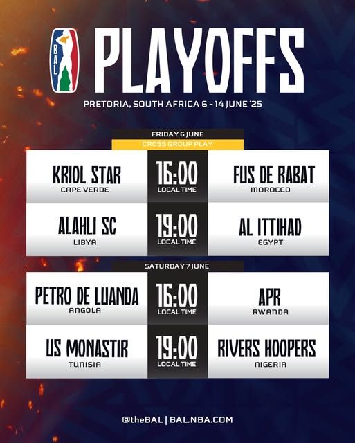 Basket African League. Prétoria 25/Play-offs : FUS-Kriol Star en ouverture Basket African League. Prétoria 25/Play-offs : FUS-Kriol Star en ouverture