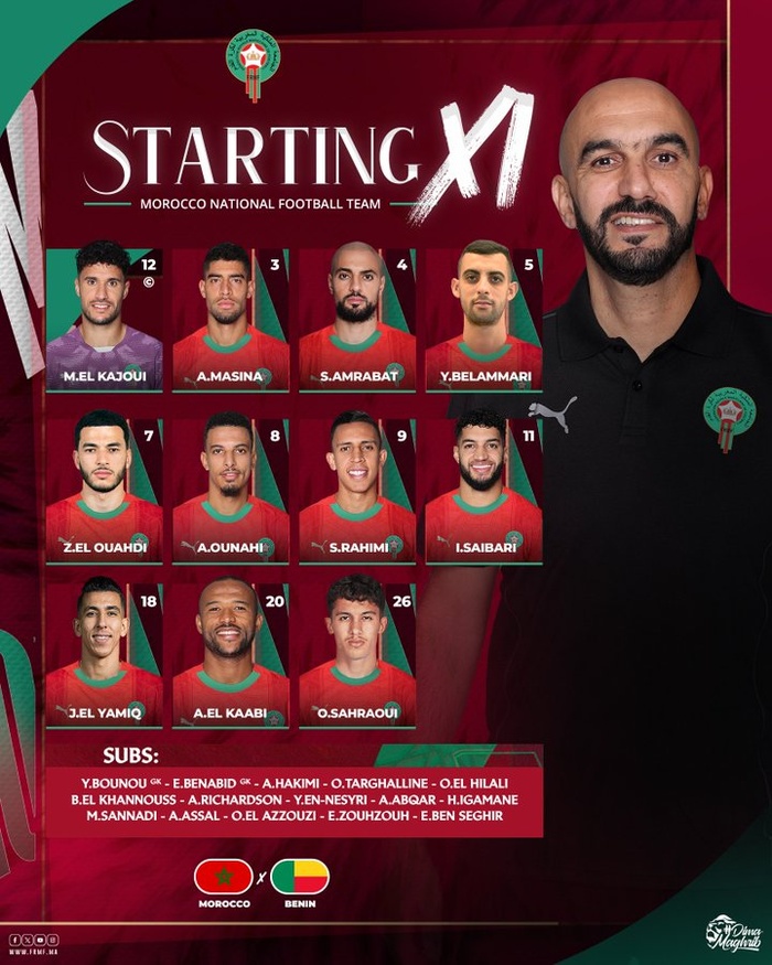 Maroc - Bénin : Première pour El Ouahdi, retour de Sahraoui
