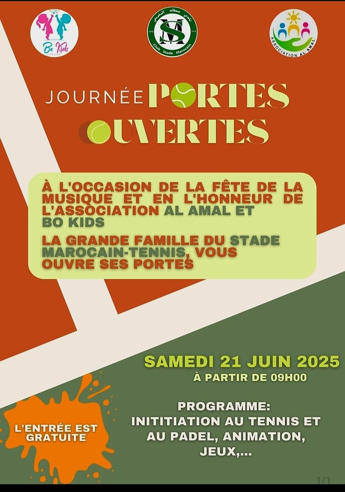 Tennis : Ce samedi, “Portes ouvertes” au Stade Marocain ! Tennis : Ce samedi, “Portes ouvertes” au Stade Marocain !