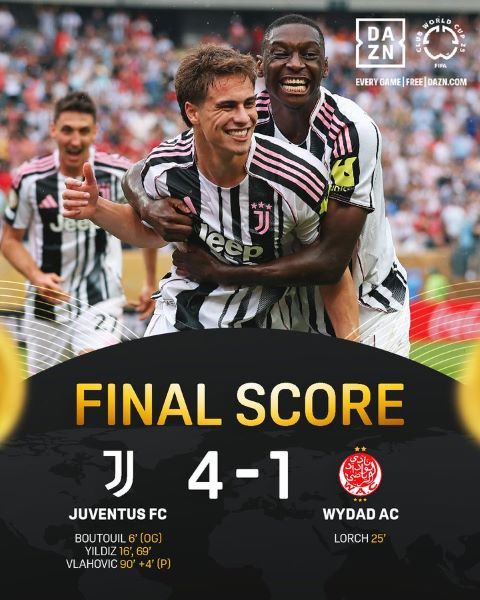 CDM Clubs 25: La Juve maitrise le Wydad CDM Clubs 25: La Juve maitrise le Wydad