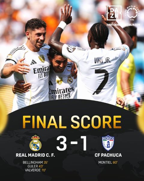 CDM Clubs 25 (Groupe H) : Le Real Madrid se relance face à Pachuca CDM Clubs 25 (Groupe H) : Le Real Madrid se relance face à Pachuca